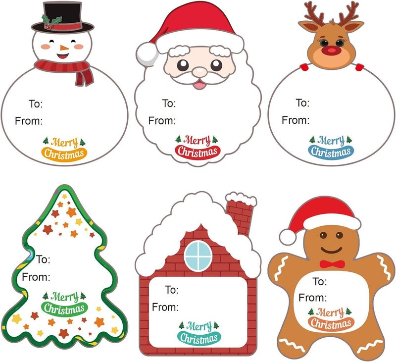 Dreecy Christmas Gift Tags Stickers, 120 Pcs Christmas Presents Tags Stickers, Self Adhesive Christmas Name Tags Stickers, Christmas Labels Stickers for Gifts Wrap Envelope Holiday Decor (2 x 2.6 Inch) - Image 1